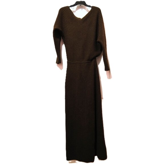 Excellent Banana Republic Sweater Dress Dark Brown Ribbed Sweater Maxi Dress XS - Picture 4 of 7